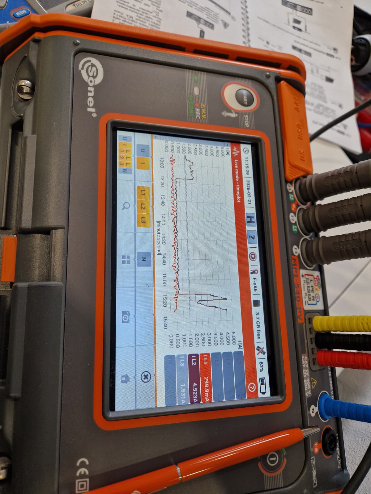 Analýza kvality elektrickej energie prístrojom Sonel MPI-540-PV